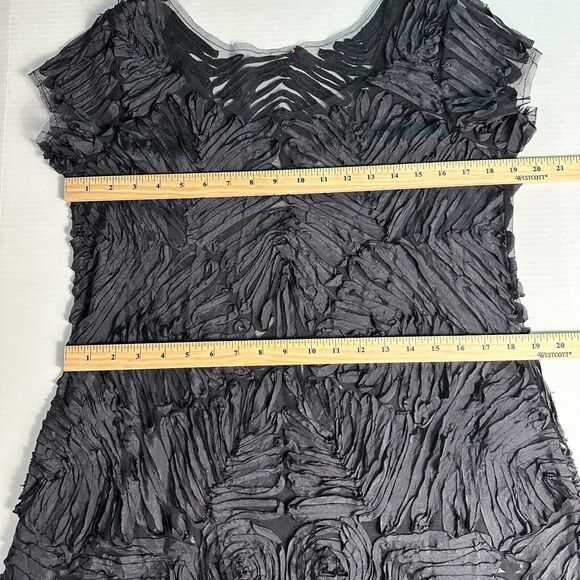 Mesh Ribbon Trim Sheer Mini Dress Medium Large Gothic Whimsigoth Fairy Grunge - Picture 4 of 16